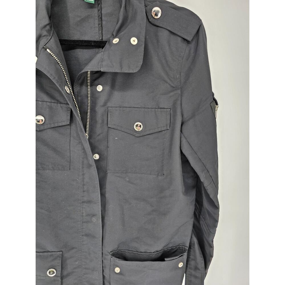 Lauren Ralph Lauren Women’s Sz M Black Zip & Button Up Jacket with Belt - Picture 2 of 5